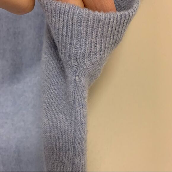 Vintage 80s Lambswool Angora Rabbit Hair Sweater Dress Small Blue Soft Summer - Picture 3 of 5